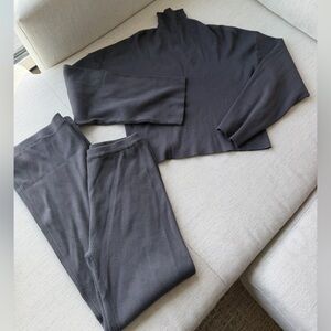 Meshki Charcoal Knit Flare Pants & Top Set